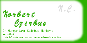 norbert czirbus business card